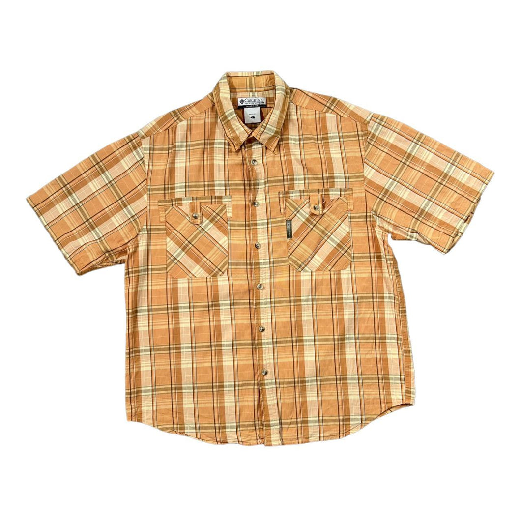 COLUMBIA SPORTSWEAR Classic Plaid Check Cotton Short Sleeve Outdoor Shirt