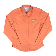 Load image into Gallery viewer, COLUMBIA PFG Fishing Omni-Shade Coral Orange Long Sleeve Utility Shirt