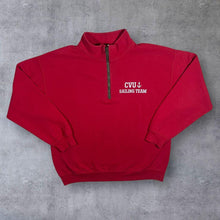 Load image into Gallery viewer, CVU Sailing Team Spellout Graphic Red 1/4 Zip Pullover Sweatshirt