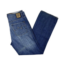 Load image into Gallery viewer, Early 00's LRG LIFTED RESEARCH GROUP Skater Y2K Blue Denim Distressed Straight Leg Jeans