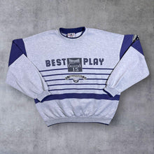 Load image into Gallery viewer, Vintage 90's Active Swiss Design "Best Play Streetstyle" Colour Block Grey Blue Sweatshirt