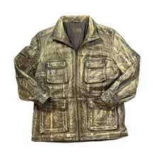 Load image into Gallery viewer, Vintage 90's MONPER Brown Mix Acid Wash Style Genuine Real Leather Jacket