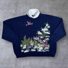 Load image into Gallery viewer, Vintage Nutcracker Snow Bird Rabbit Nature Graphic Turtle Roll Neck Sweatshirt