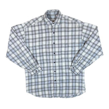 Load image into Gallery viewer, Vintage 90's SATURDAYS Grey White Plaid Check Long Sleeve Flannel Shirt