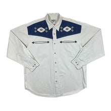 Load image into Gallery viewer, Vintage JOHN BANER Cowboy Western Style Denim Panel Long Sleeve Cotton Shirt
