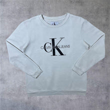 Load image into Gallery viewer, Calvin Klein CK Jeans Big Logo Spellout Graphic Off-White Crewneck Sweatshirt