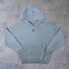 Load image into Gallery viewer, Adidas Classic Trefoil Mini Centre Logo Grey Pullover Hoodie