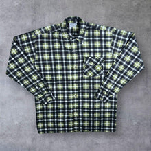 Load image into Gallery viewer, Vintage Green Black Lumberjack Plaid Check Long Sleeve Cotton Blend Flannel Shirt