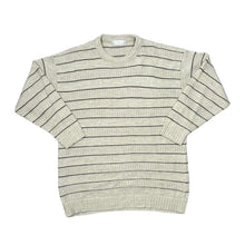Load image into Gallery viewer, Vintage ST MICHAEL Marks & Spencer Grandad Striped Patterned Acrylic Knit Crewneck Sweater Jumper
