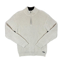 Load image into Gallery viewer, MAINE New England Cream Heavy Ribbed Knit Cotton Acrylic 1/4 Zip Jumper