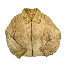 Load image into Gallery viewer, Vintage 90's WINLIT Brown Beige Genuine Real Suede Leather Faux Fur Zip Jacket