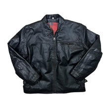 Load image into Gallery viewer, Vintage 90's Classic Basic Genuine Real Black Leather Zip Bomber Jacket