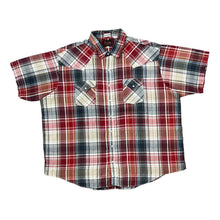 Load image into Gallery viewer, Vintage PLAINS WESTERN WEAR Multi Plaid Check Pearl Snap Popper Button Short Sleeve Shirt
