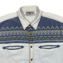Load image into Gallery viewer, Vintage John Baner Cowboy Western Aztec Patterned White Short Sleeve Shirt