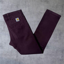 Load image into Gallery viewer, Carhartt "Sid Pant" Purple Maroon Slim Tapered Chino Trousers
