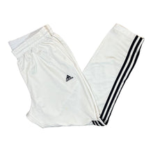Load image into Gallery viewer, ADIDAS Classic Three Stripe Popper White Sports Tracksuit Bottoms