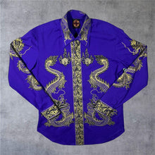 Load image into Gallery viewer, Pete Chenaski Experience Goth Y2K Dragon Purple Long Sleeve Shirt