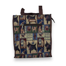 Load image into Gallery viewer, Early 00's PREMIER "Faithful Companion" Dog Puppy Tapestry Style Woven Pattern Carry Tote Bag