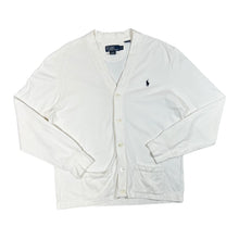 Load image into Gallery viewer, Early 00's POLO RALPH LAUREN Classic Embroidered Mini Logo White Button Cardigan Sweater