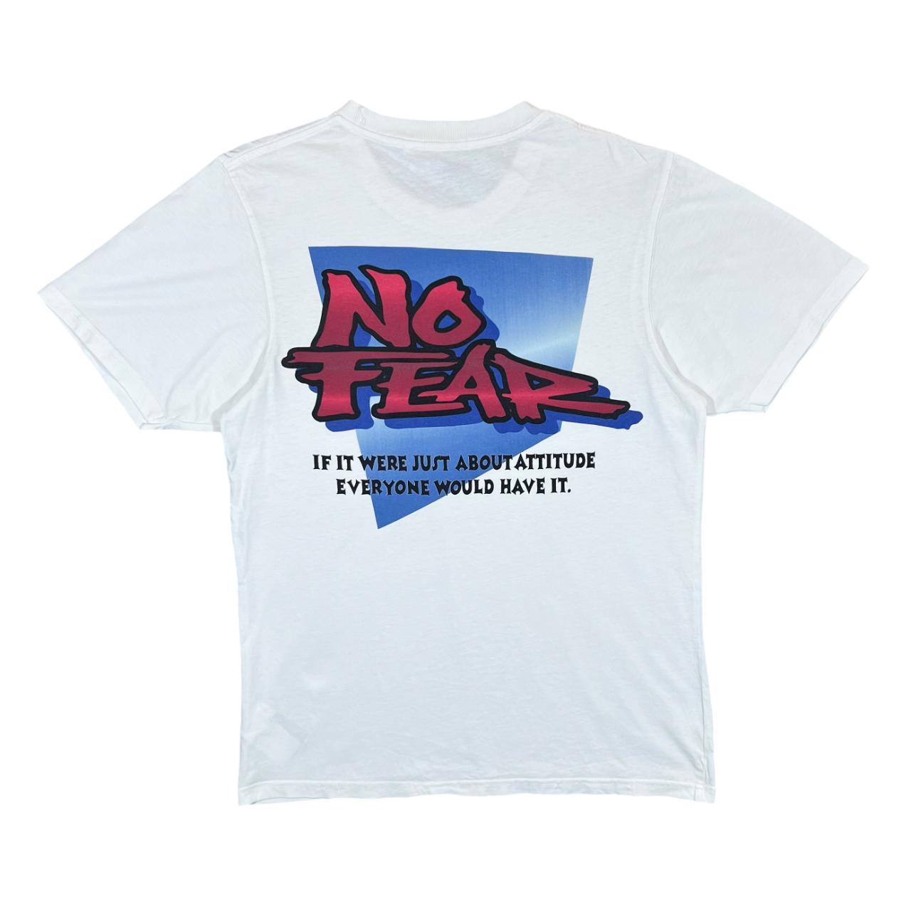 NO FEAR If It Were Just About Attitude Skater Logo Spellout Graphic T Shirt