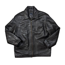 Load image into Gallery viewer, Vintage GUISE Classic Genuine Real Black Leather Zip Bomber Jacket