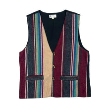 Load image into Gallery viewer, Vintage 90's BARANA INTERNATIONAL Blanket Striped Rayon Wool Button Vest