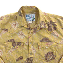 Load image into Gallery viewer, Vintage 90's Cimarron Malaguena Floral Yellow Western Cowboy Popper Long Sleeve Shirt