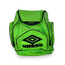 Load image into Gallery viewer, Vintage UMBRO Embroidered Big Logo Fluorescent Green Backpack Rucksack Bag