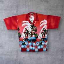 Load image into Gallery viewer, Early 00’s Oxyzone Hawaiian Tropical Car Patterned All-Over Print Polyester Shirt