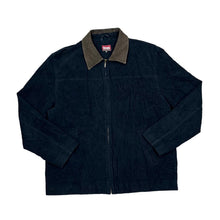 Load image into Gallery viewer, Vintage TRADER JEANS COMPANY Classic Leather Effect Collar Faux Suede Trucker Bomber Jacket