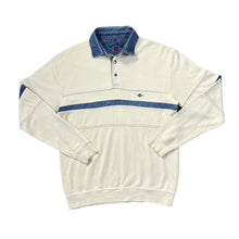 Load image into Gallery viewer, Vintage BAILEYS Mini Logo Contrast Denim Collar Long Sleeve Polo Shirt