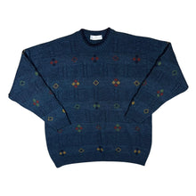 Load image into Gallery viewer, Vintage ST MICHAEL Marks & Spencer Grandad Patterned Acrylic Wool Knit Sweater Jumper