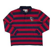 Load image into Gallery viewer, COTTON TRADERS Multi Striped Rugby Bulldog Long Sleeve Rugby Polo Shirt