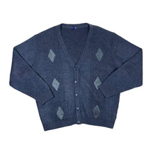 Load image into Gallery viewer, Vintage BHS Classic Grandad Patterned Acrylic Knit Button Cardigan Sweater
