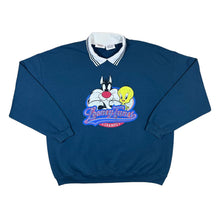 Load image into Gallery viewer, Vintage Supply x LOONEY TUNES Sylvester Tweety Character Graphic Collared Sweatshirt