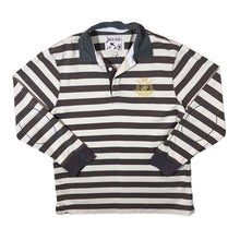 Load image into Gallery viewer, Joules Rugger Embroidered Crest Striped Long Sleeve Rugby Polo Shirt Top