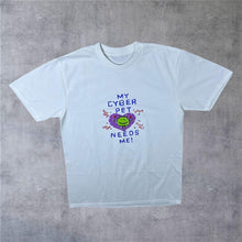 Load image into Gallery viewer, My Cyber Pet Needs Me Virtual Pet Y2K Novelty Souvenir Graphic White T-Shirt