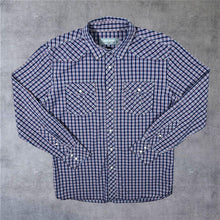 Load image into Gallery viewer, Just Jeans Cowboy Western Plaid Check Popper Long Sleeve Shirt
