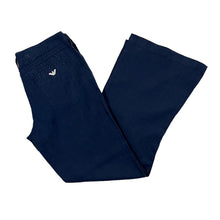 Load image into Gallery viewer, Early 00's ARMANI JEANS AJ Classic Navy Bue 100% Linen Wide Leg Trousers