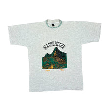 Load image into Gallery viewer, Vintage 90's MACHU PICCHU Patterned Neckline Souvenir Spellout Graphic Single Stitch T-Shirt