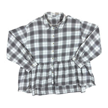 Load image into Gallery viewer, ARIZONA JEANS CO Grey White Plaid Check Long Sleeve Cotton Flannel Shirt