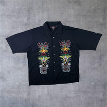 Load image into Gallery viewer, Vintage Dragonfly Roadhouse Embroidered Goth Y2K Biker Popper Short Sleeve Shirt
