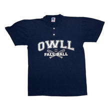Load image into Gallery viewer, Early 00’s Russell Athletic OWLL FALL BALL Baseball Graphic Henley T-Shirt