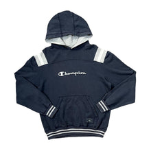 Load image into Gallery viewer, CHAMPION Classic Logo Spellout Graphic Navy Blue Pullover Hoodie