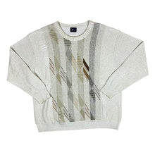 Load image into Gallery viewer, Vintage GABICCI Cream Grandad Patterned Acrylic Cotton Knit Sweater Jumper