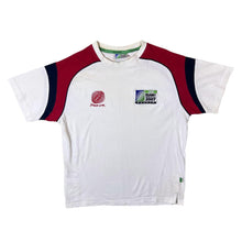 Load image into Gallery viewer, Rugby World Cup 2007 "France" Embroidered Logo White Red Short Sleeve Cotton T-Shirt