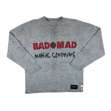 Load image into Gallery viewer, Vintage Bad + Mad "Maniac Clothing" Hip Hop Skater Spellout Graphic Grey Sweatshirt