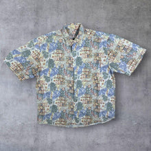 Load image into Gallery viewer, Vintage 90's Accanto Seidensticker Crazy Abstract Festival Patterned Short Sleeve Shirt