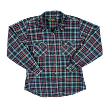 Load image into Gallery viewer, Vintage WRANGLER Plaid Check Western Popper Button Long Sleeve Flannel Shirt