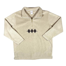 Load image into Gallery viewer, Early 00's CASUAL FASHION Embroidered Spellout Cream 1/2 Zip Fleece Sweatshirt